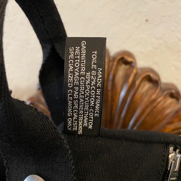 Hermès Canvas Toile Saxo Carry Sack Bag Grey Black Tote - Picture 11 of 14